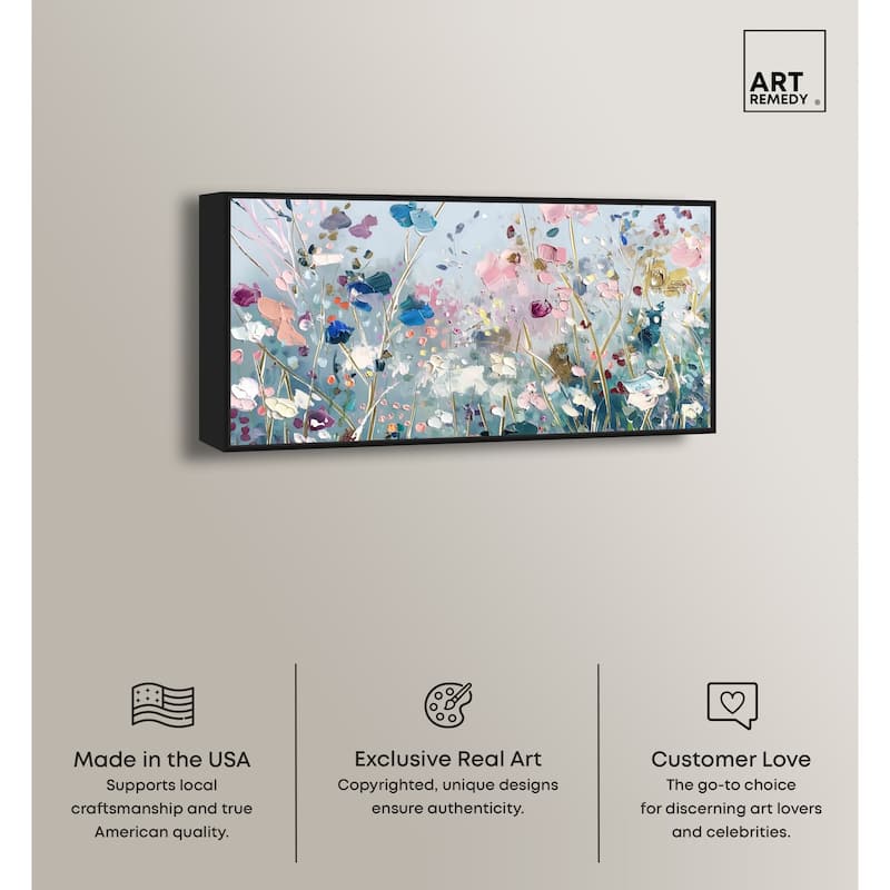Art Remedy Blue Forest Ii Framed Floral Fine 1 Piece Canvas Wall Art