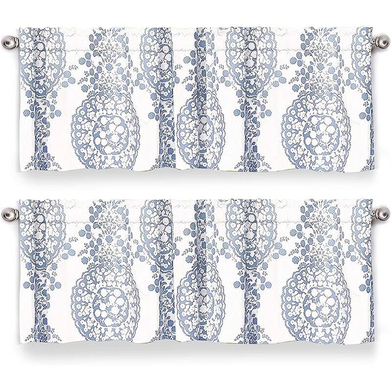 DriftAway Samantha Floral Damask Medallion Pattern Valance Rod Pocket