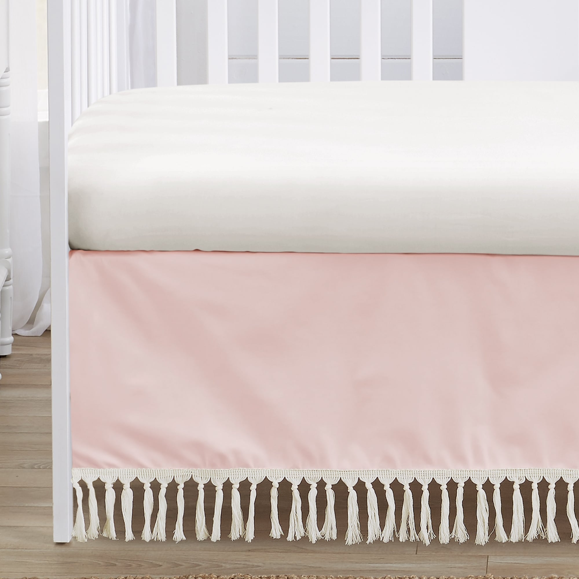 Pink crib skirts top