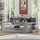 preview thumbnail 25 of 34, Twin Size Daybed All in One Daybed with Shelves Desk Drawers