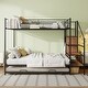 preview thumbnail 15 of 26, Twin over Full Metal Bunk Bed with Trundle and Storage Ladder Black