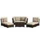preview thumbnail 7 of 13, Corvus Oreanne 8-piece Brown Wicker Sectional Patio Furniture Set