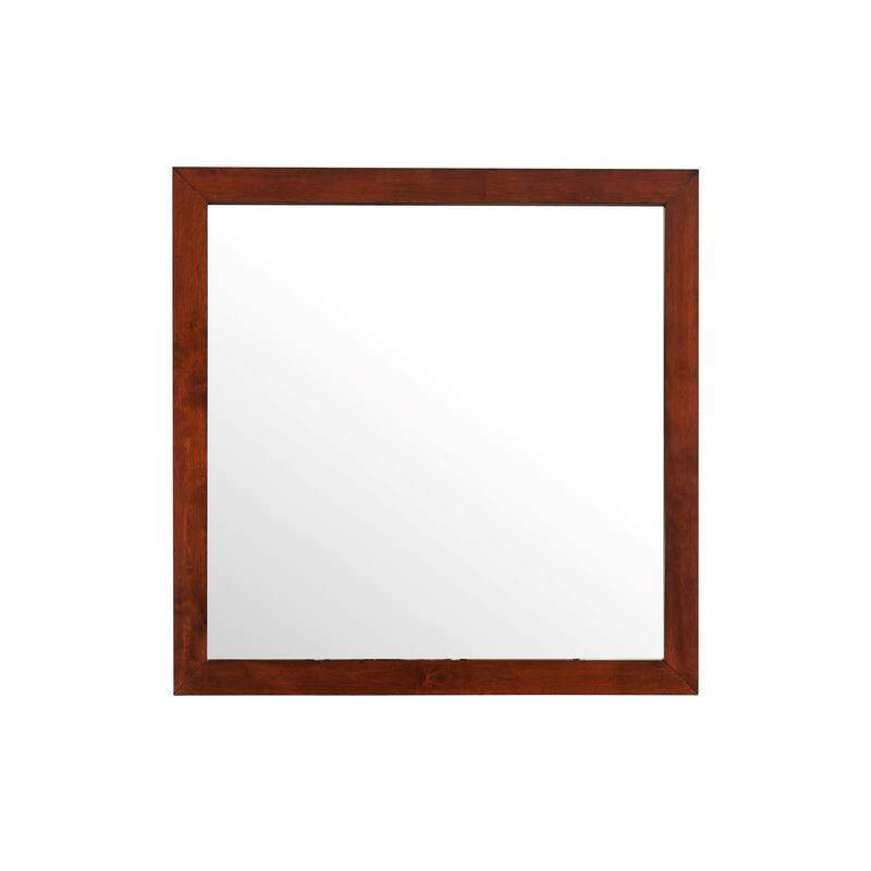 Wooden Framed Square Dresser Wall Mirror - 41" - Red