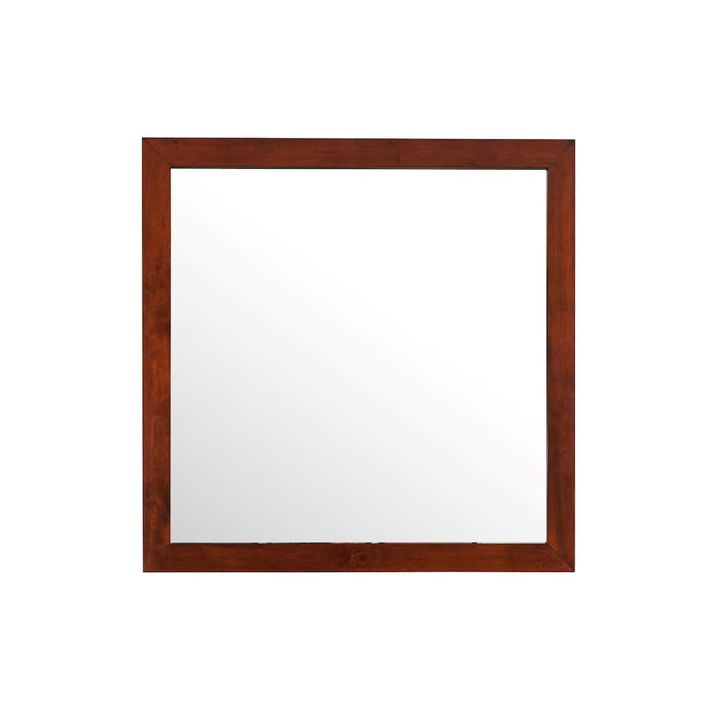 Wooden Framed Square Dresser Wall Mirror - 41" - Red