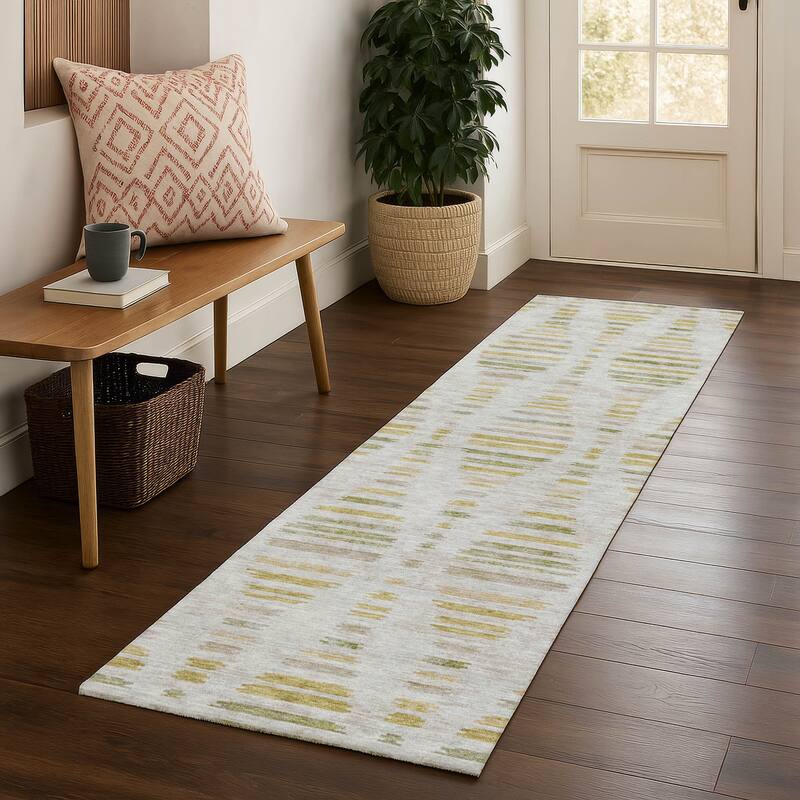 Premium Washable Super Soft Casual Contemporary Mayfield Rug - Ivory - 2'3" x 7'6"
