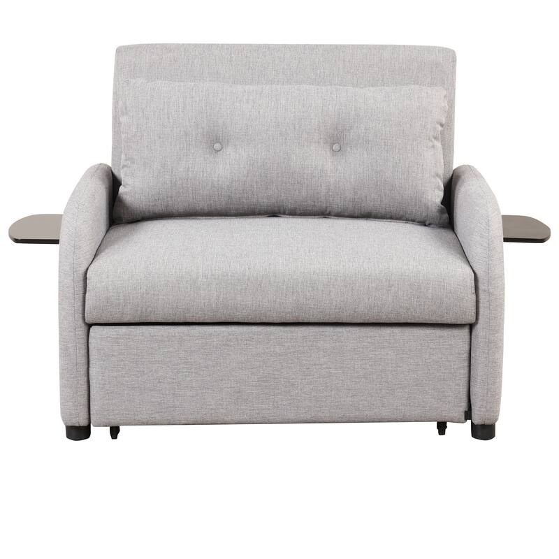 48.8″ 2-Seater Sleeper Sofa 3-in-1 with 2 Wing Tables & USB Charging