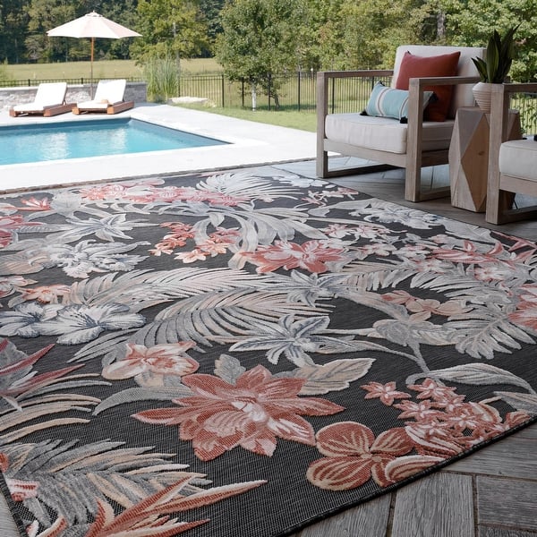 Tropicana Tropical Floral Indoor/Outdoor Area Rug - Bed Bath & Beyond ...
