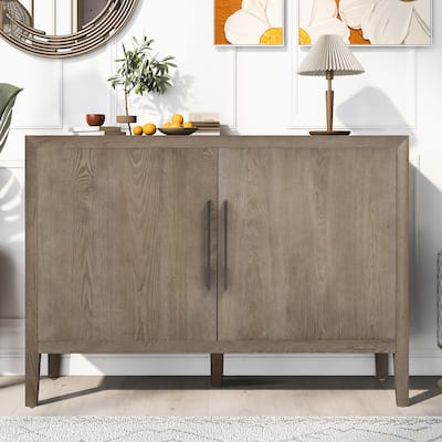 Storage Cabinet Sideboard Wooden Cabinet with 2 Metal handles and 2 Doors for Hallway, Entryway, Living Room