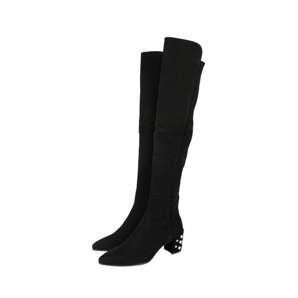 black knee high suede boots