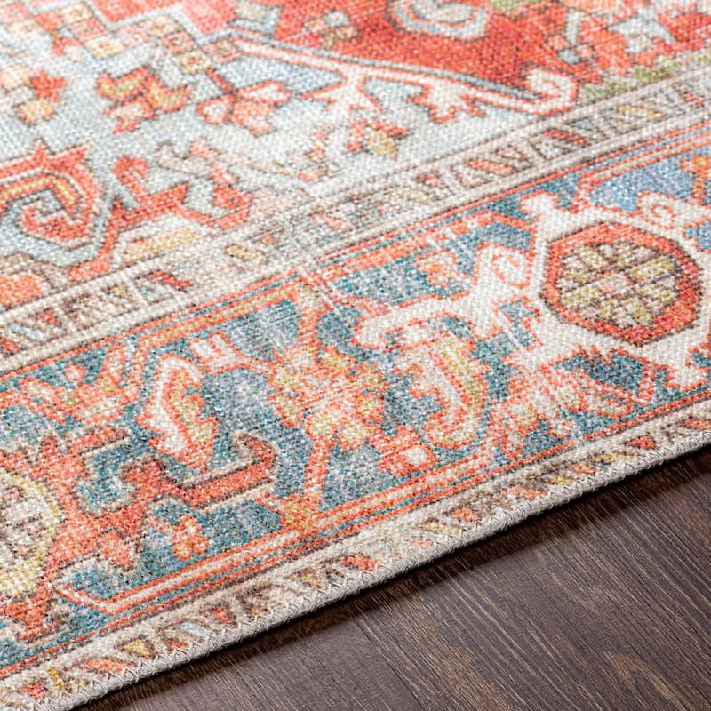 Livabliss Farhad Traditional Medallion Machine Washable Area Rug