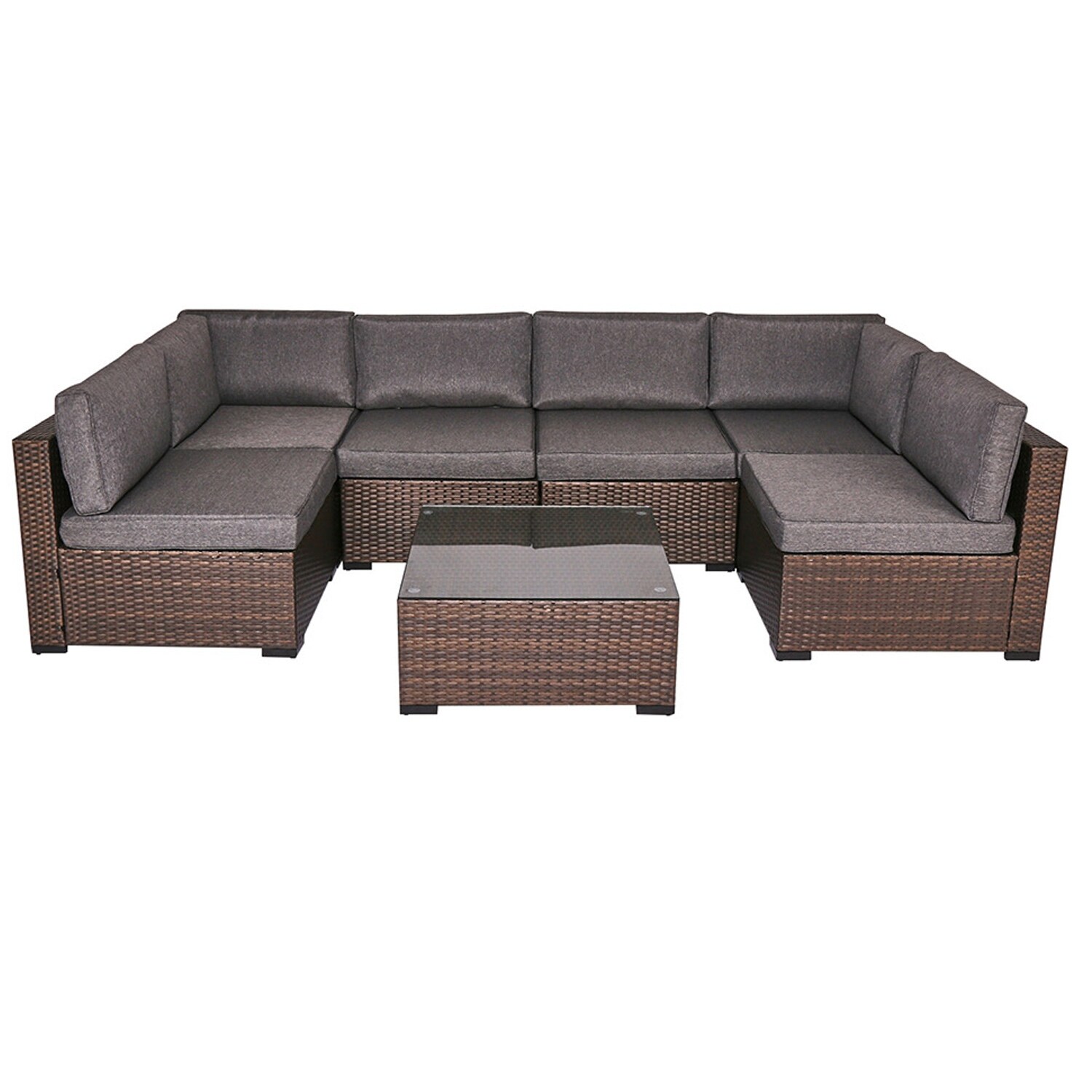 Kinsunny Steel Wicker Outdoor Patio Furniture Sectional
