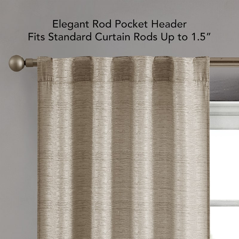 Creative Home Ideas Melinda Lurex Jacquard Back Tab Window Curtain Panel Pair with Tiebacks