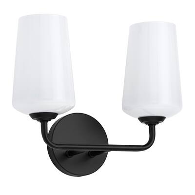 Celino Two-Light Bath & Vanity with White Glass - 14