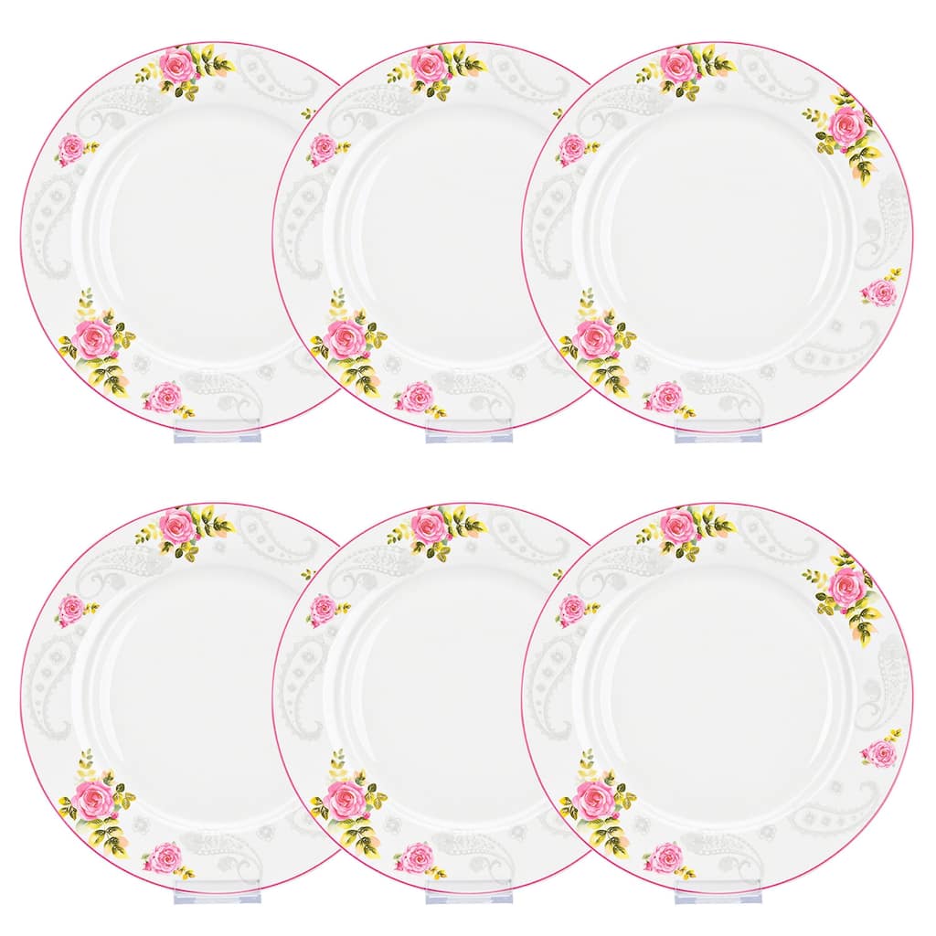 STP Goods Rose Garden Bone China Dinner Plate Set of 6 - 10.5"