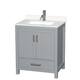 Option Gray, Chrome Trim, White Quartz Top