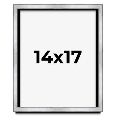 14x17 Shadow Box Frame Silver | 1.375 Inches Deep Real Wood