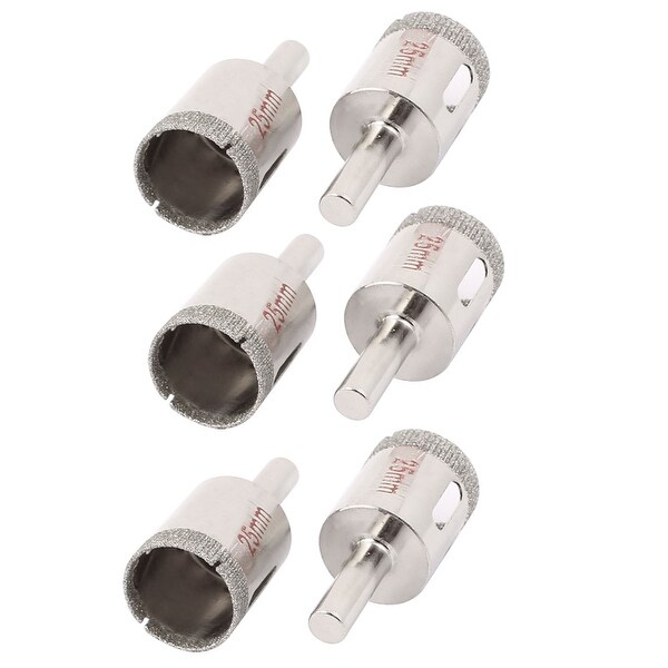 25mm Dia Diamond Coated Core Drill Bit Tile Marble Glass Ceramic Hole Saw 6pcs