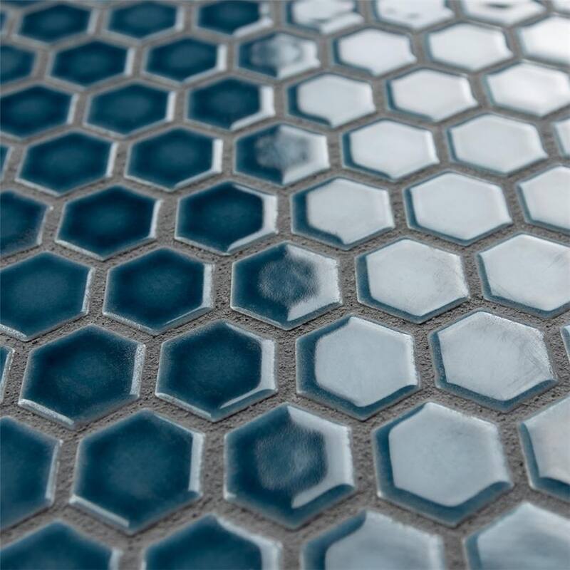 Merola Tile Tribeca 1" Hex Glacier Blue 10-1/4" x 11-7/8" Porcelain Floor and Wall Tile