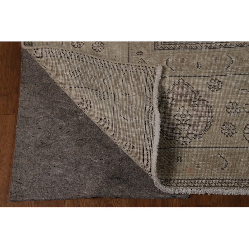 Traditional Beige Tabriz Persian Vintage Rug Handmade Wool Carpet - 9'7" x 12'6"