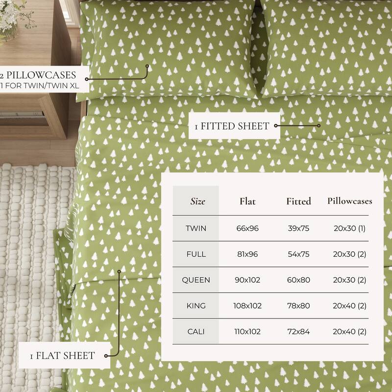 Linery & Co. Winter Turkish Cotton Double-Brushed Flannel Bed Sheet Set