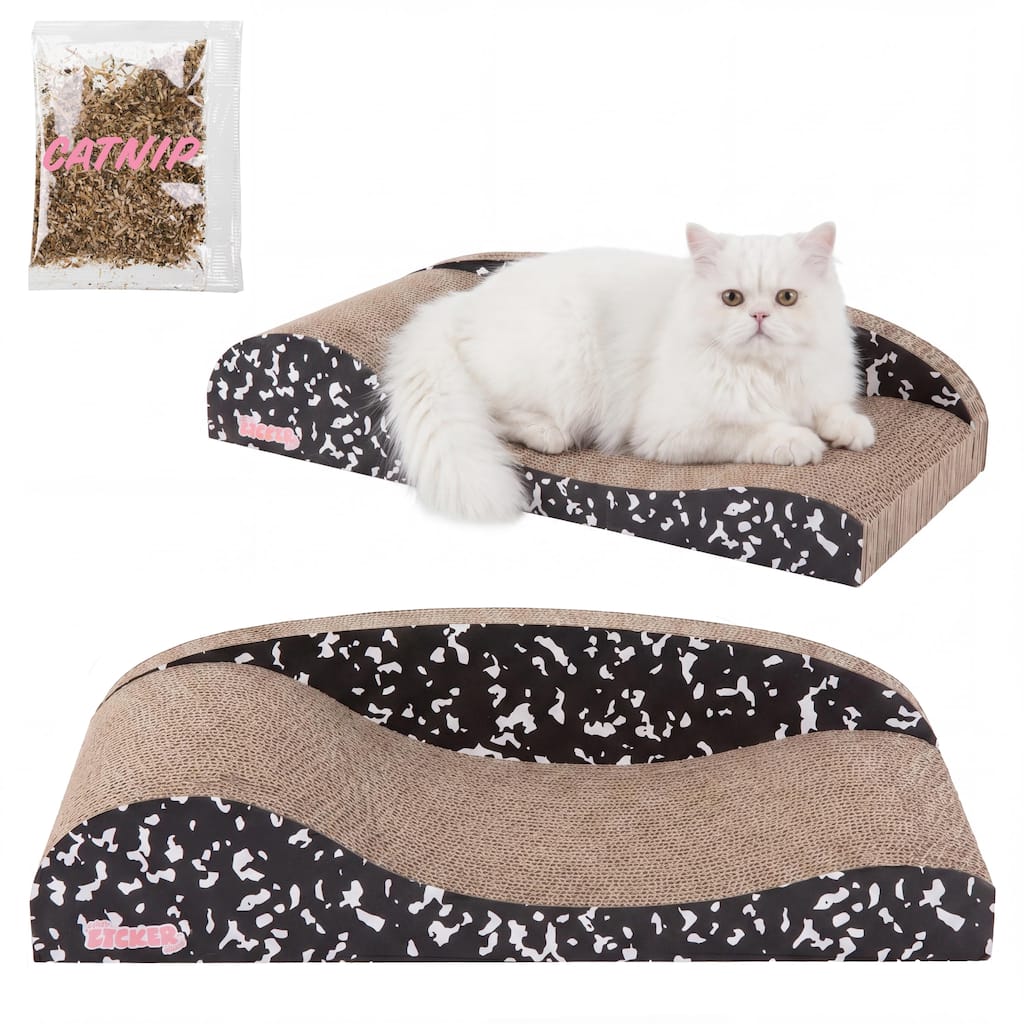 Kokomo Coastal Cardboard Lounge Bed Cat Scratcher with Catnip