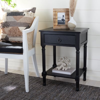 SAFAVIEH Sivajini 1-Drawer Accent Table - 19" W x 15.8" L x 26" H - 19Wx16Dx26H