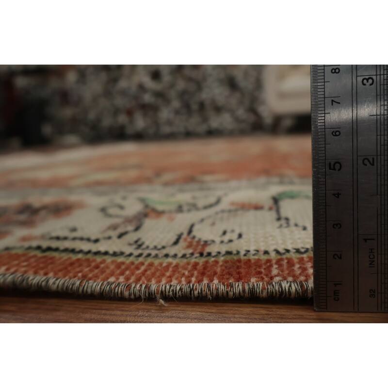 Hand Knotted Oriental 100% Wool Carpet Transitional Floral Oranges & Rust Anatolian Area Rug - 9' 3'' X 5' 6''