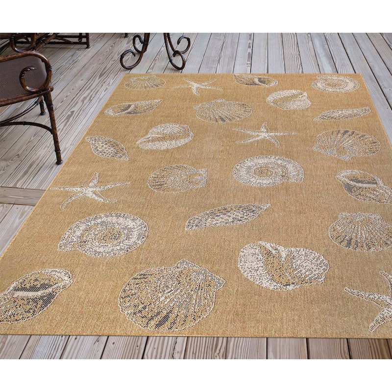Liora Manne Carmel Shells Casual Indoor/ Outdoor Flat Area Rug