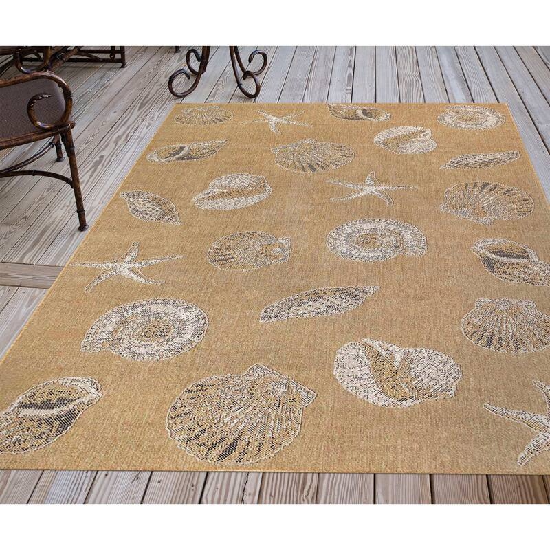 Liora Manne Carmel Shells Casual Indoor/ Outdoor Flat Area Rug
