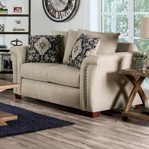 Furniture of America Benadir Transitional Upholstered Loveseat