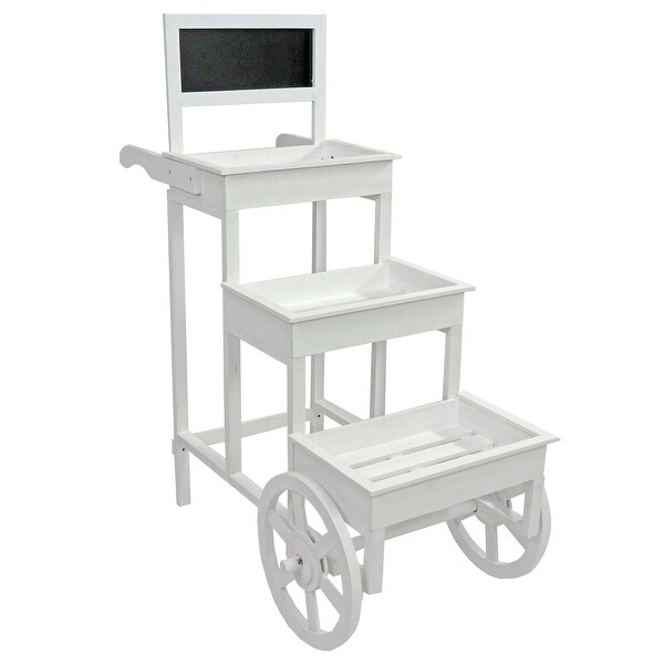 3-Tiered Wheeled Planter with Chalkboard - White - Bed Bath