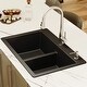 preview thumbnail 2 of 53, Karran Top Mount Double Equal Bowl Quartz Kitchen Sink - 33" x 22" x 9" - 33" x 22" x 9"