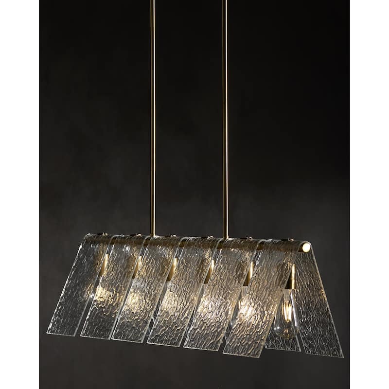Livabliss Vitracis Modern Chandelier - 38"L x 10"W x 13"H