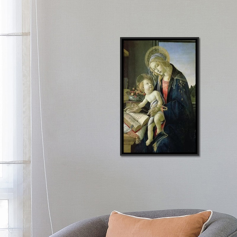 iCanvas "Madonna of the Book c. 1480-81" by Sandro Botticelli Framed Canvas Print