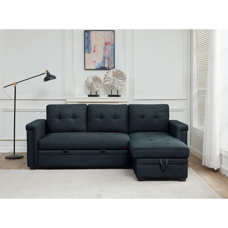 Storage Convertible Reversible Sectional Sofa - Charcoal
