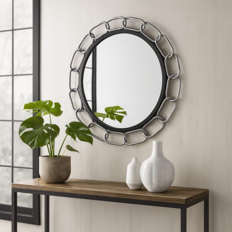 Varaluz Chains of Love Round Wall Mirror