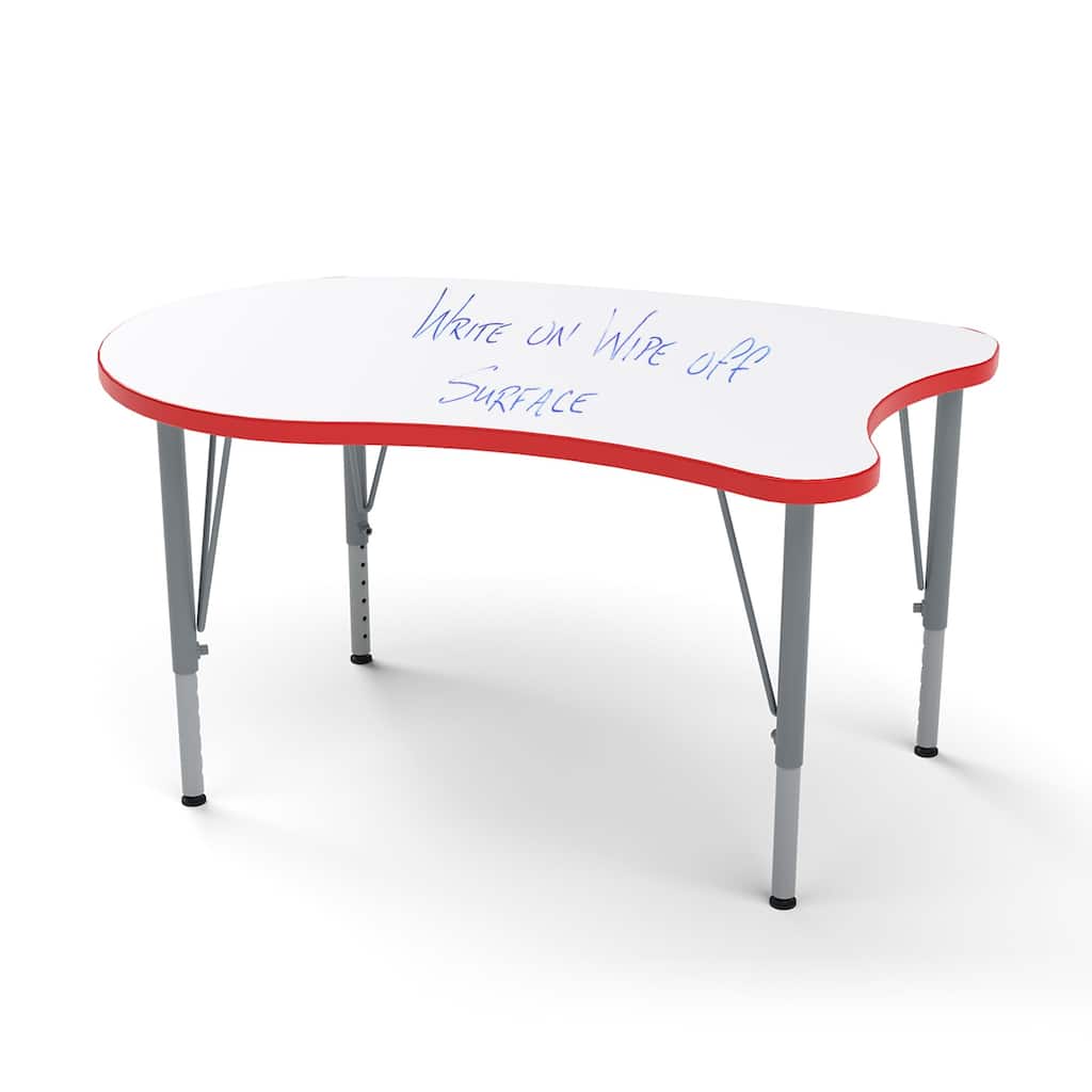 Tot Mate Versa Kids Desk Curve Shape Large Laminate Surface 38.75" x 24" Classroom Table, Write-On/Wipe-Off Dry Erase Top