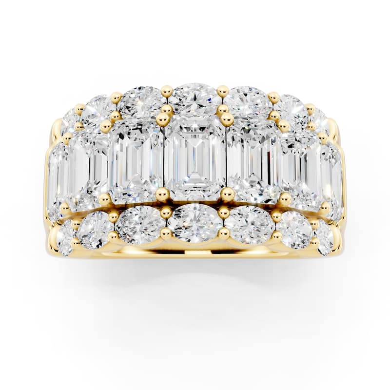 Auriya 14k Gold 5.00ctw Lab Grown Diamond Anniversary Ring (E-F VS) - Yellow - 9