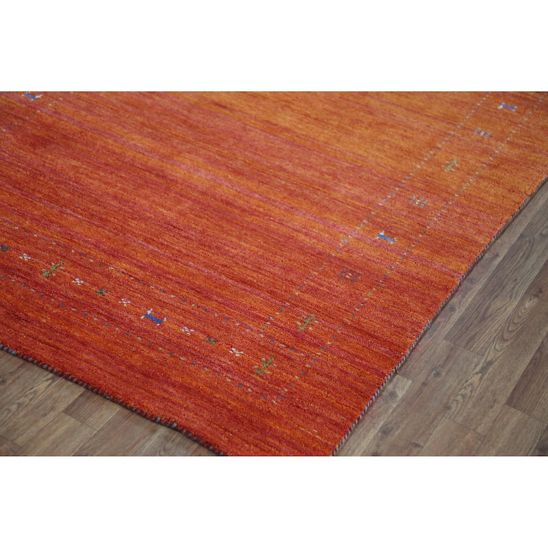 Gabbeh Indian Area Rug Hand-Knotted Tribal Oriental Wool Carpet - 4'10" x 7'7"