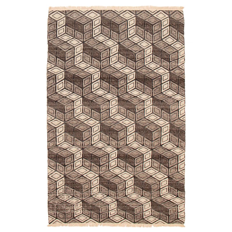 Ankara FW Brown Kilim 4'11" x 8'0" - 4'11 x 8'0 - Brown - 4'11 x 8'0