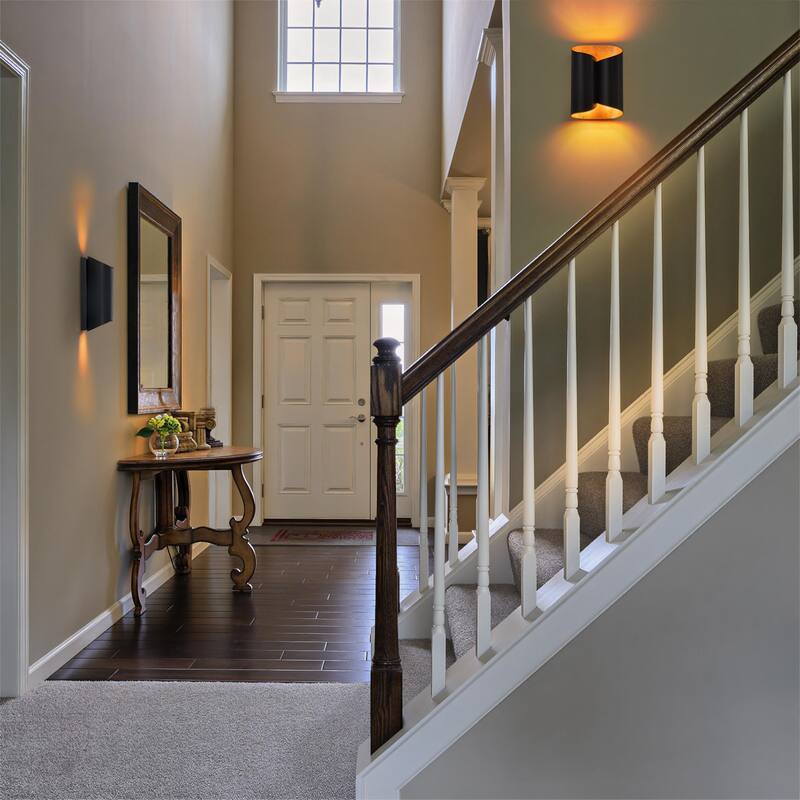 2-Light Matte Black Wall Sconce
