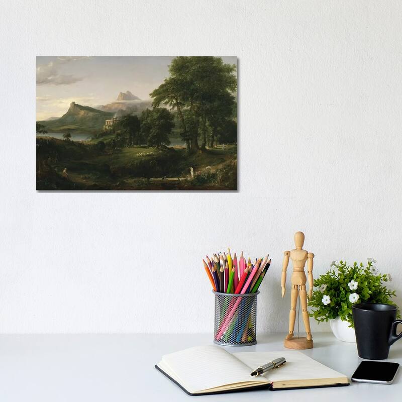 iCanvas "The Course of Empire - The Arcadian or Pastoral State, c.1836" by Thomas Cole Canvas Print - 8x12x0.75