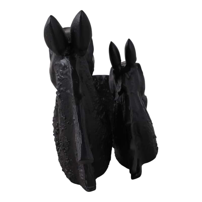Horse and Foal Sculpture for Home Decor - 10", Black - 10.0"