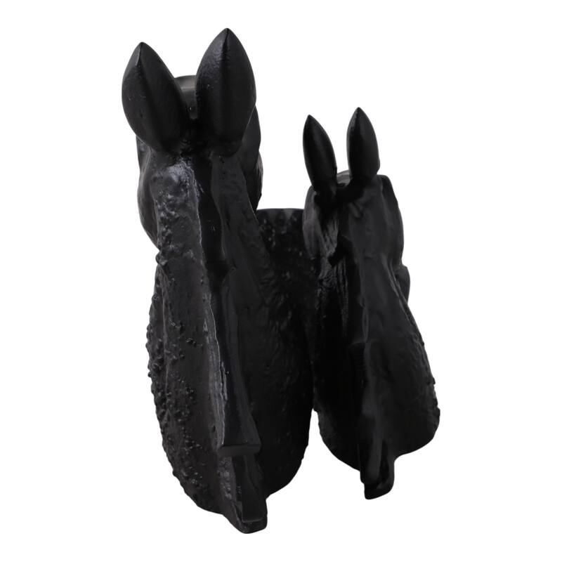 Metal Aluminum Modern Horse Figurine Sculpted Design - 10" Black - 9.5" x 6.5" x 10"