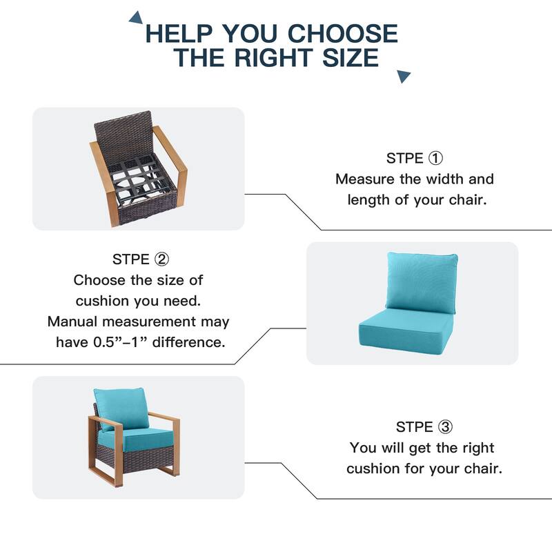 Pocassy 22"x24"x6" Thick Cushions Pillows Indoor & Outdoor Cushion