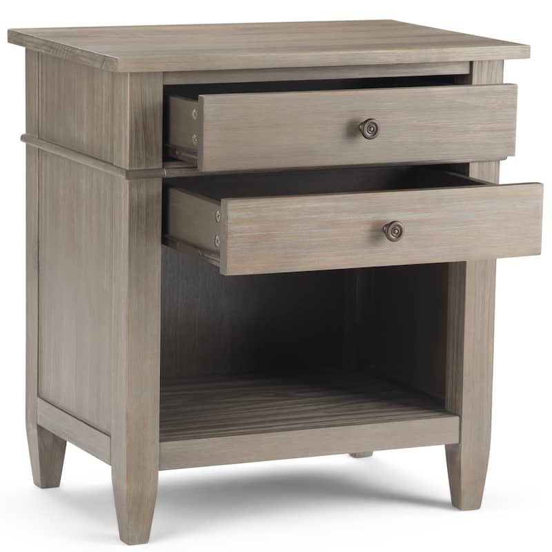 WYNDENHALL Sterling SOLID WOOD 24 inch Wide Bedside Nightstand Table