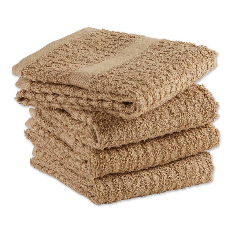 Solid Waffle Terry Dishtowel Set of 4