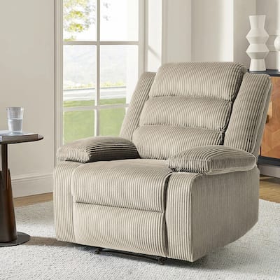 Modern Corduroy Manual Recliner Chair, Lounger Adjustable Recliners with Wide Armrest