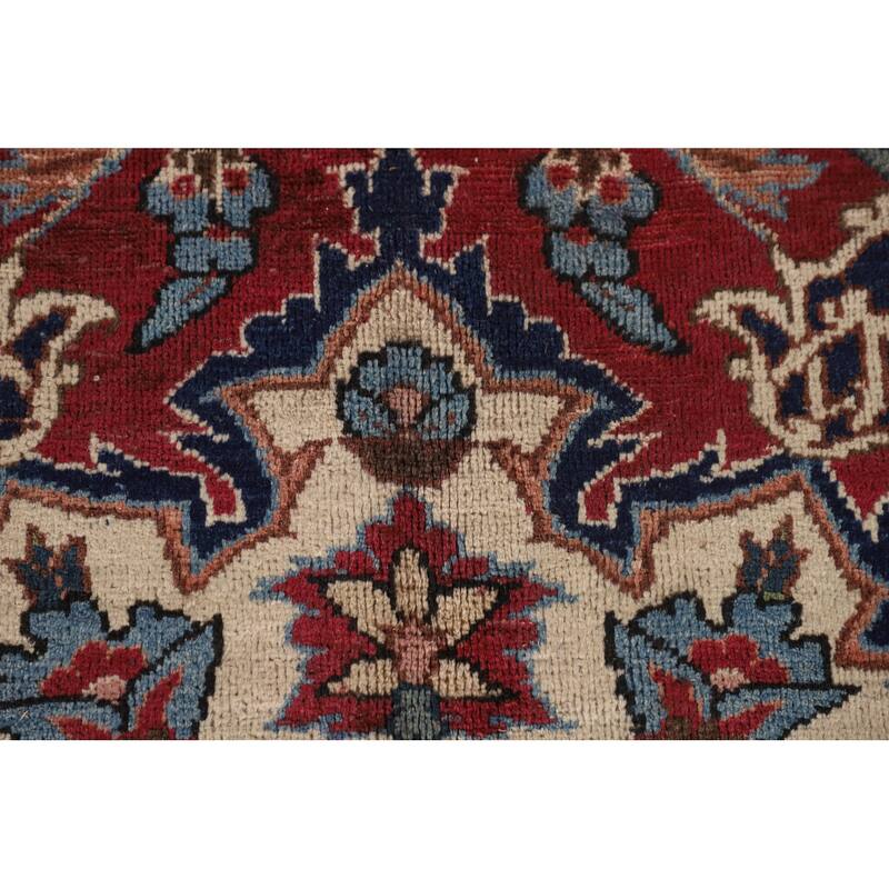 Vegetable Dye Isfahan Persian Antique Area Rug Handmade Wool Carpet - 9'2"x 13'8"