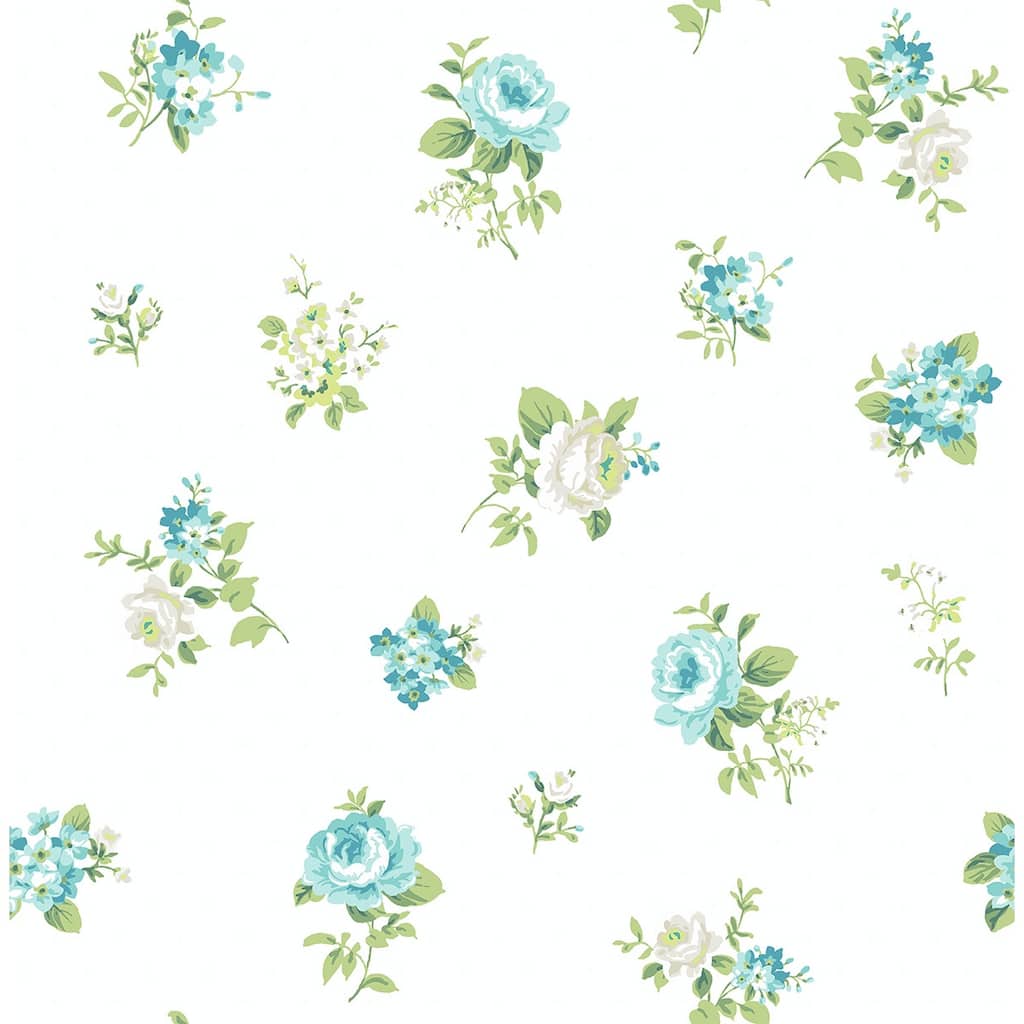 Seabrook Designs Tossed Boutonniere Floral Unpasted Wallpaper
